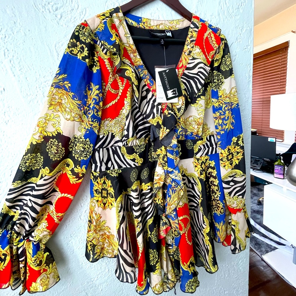 Animal Print Blouse Size 14 BRAND NEW